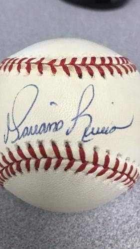 Мариано Ривера е Подписал бейзболен автограф на Начинаещ Янкис Кор Четири бяла риба Хофа JSA - Бейзболни топки с автографи