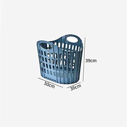 Кошница за съхранение на бельо Голяма Здрава Сгъваема Пластмасова кошница чудесно за баня, спални, пералня (Цвят:
