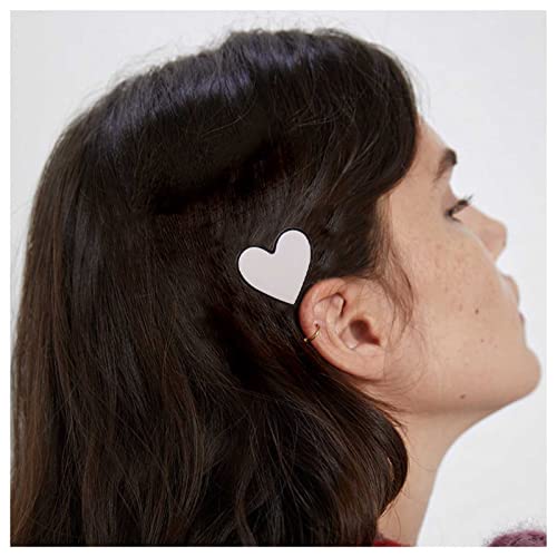 Шнола за коса Iaceble във формата на Сърце, Странична Шнола за коса във формата на Бели Сърца, Минималистичные