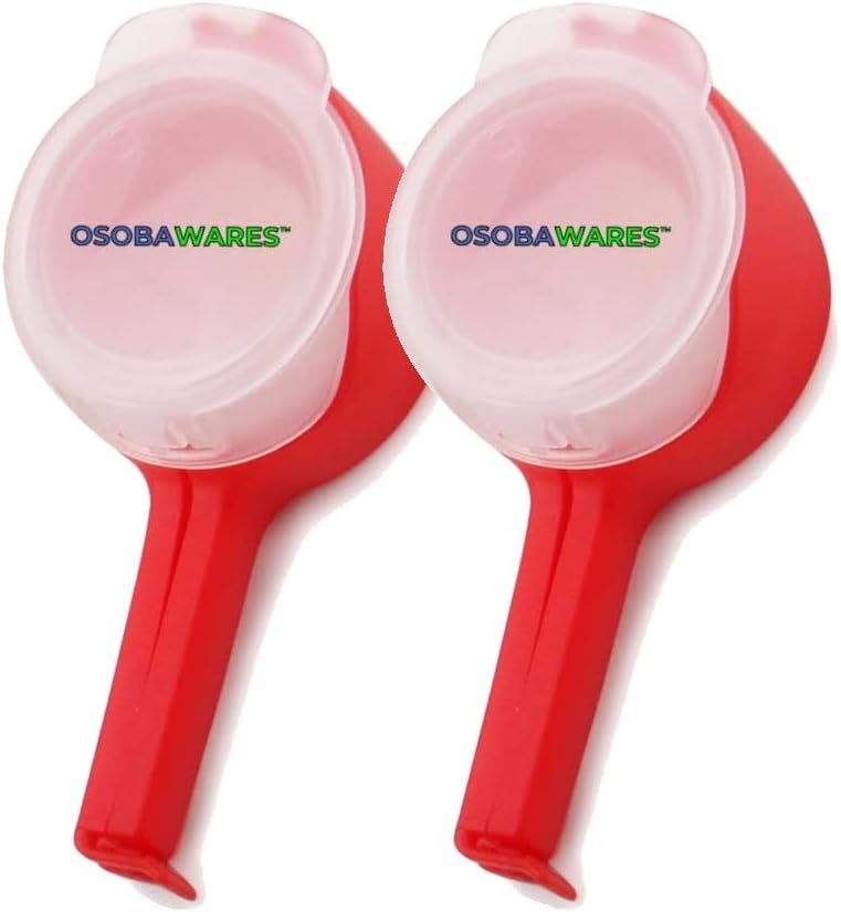 Оригиналната скоба за запечатване на пакети Osobawares™ с накрайник за зареждане - 2 (червен)