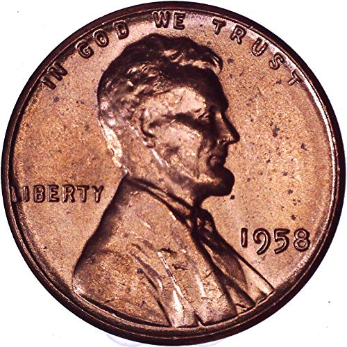 1958 Линкълн Пшеничен Цент 1C Блестящ Необращенный