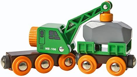 BRIO World 33698 - Интелигентен набор от коли-кранове - 4 предмета, Аксесоар за Дървена Играчка влак и играчка-Кран