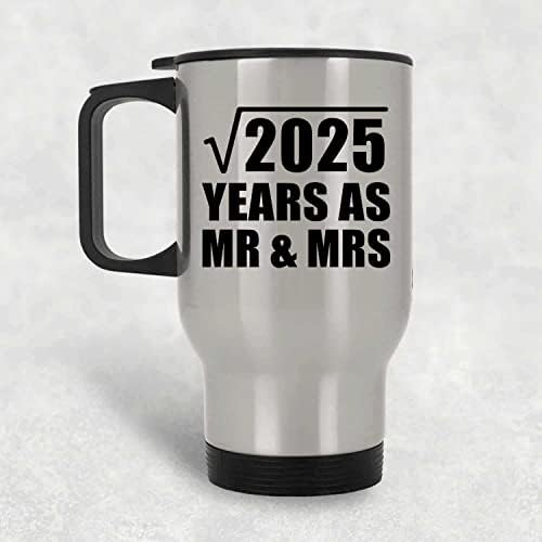 Вземете вашата 45-та годишнина на Корен Квадратен от 2025 години под формата на г-н и г-жа Сребърна Пътна Чаша 14 грама, на Изолиран Чаша от неръждаема стомана, Подаръци ?