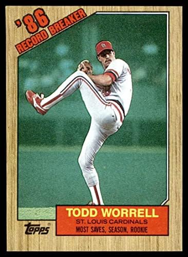 1987 Рекорд Topps # 7 Тод Worrell Сейнт Луис Кардиналс (Бейзболна картичка) NM / MT Кардиналс