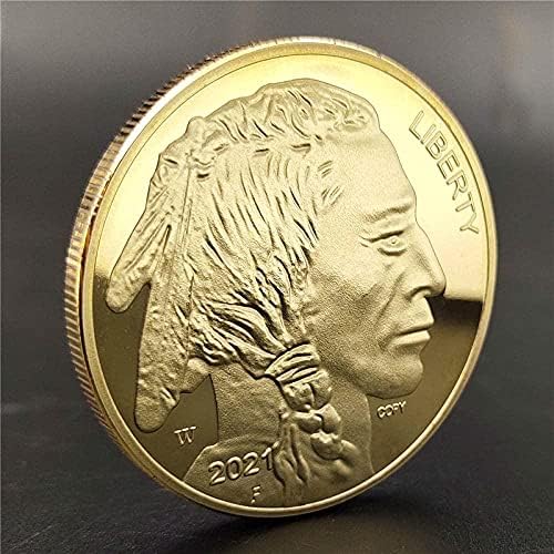 Точно копие на монети Повикване Възпоменателни Монети 2021 година е Година на Бика Айде Позлатен Паметник Стая