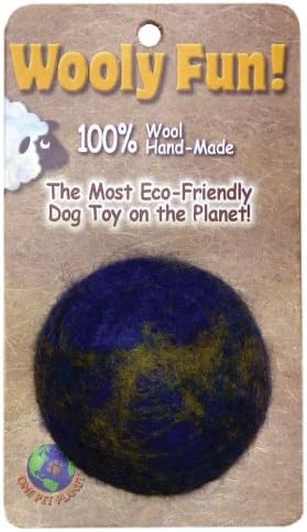 One Пет Planet 86003 2-Инчов Вълнена Забавна Играчка За куче С Топка