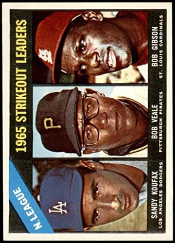 1966 Начело брой 225 отпадат от лидерите на НЛ Боб Гибсън / Санди Куфакс /Боб Вилиците Кардиналс/Доджърс/Пирати (Бейзболна картичка) EX/ Mount Кардиналс/Доджърс/Пирати