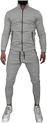 Мъжки Модерен Спортен Костюм Ежедневието на Обикновен Комплект Панталон с цип Дълъг Ръкав Съперник Suit