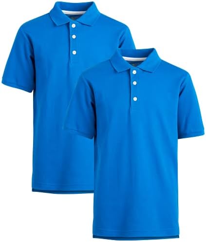 Асоциация на поло САЩ. Тениска за момчета в ученическа униформа - Тениска с къси ръкави в стил Пике с къс ръкав (2 опаковки)