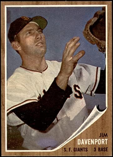 1962 Topps 9 Джим Дейвънпорт Сан Франциско Джайентс (Бейзболна карта) в Ню Йорк+ Джайентс