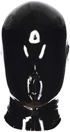 Латексова Маска за Мъже Черна Гумените Гума Латексный Качулка Анфас с Дупки за носа sm Качулка 0,6 мм