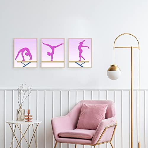 Щампи за стенен декор с участието на гимнастки Summit Designs - Комплект от 3 (8x10) Инчови снимки на плакати,
