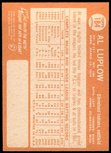 1964 Topps # 184 Ел Люплоу Кливланд Индианс (Бейзболна картичка) EX/MT Indians