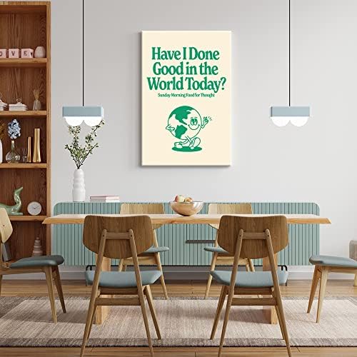 Прекрасна Реколта Зелени Плакати за стая, Естетичен Забавен Усмивка, Платно, Стенно Изкуство, Ден на Земята,