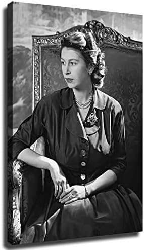 Коронацията на Кралица Елизабет Черно-Бял Мемориален Плакат Платно Картини Печат на Стенно Изкуство за Всекидневна