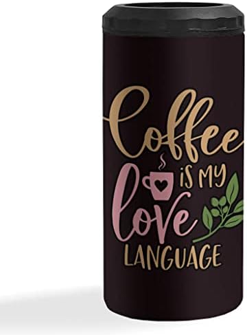 Охладител за тънки кутии Coffee is My Love Език С изолация - Сладко Can Cooler - Охладител за тънки кутии с