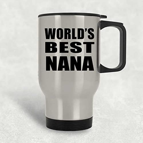 Designsify най-Добрата в света Нана, Сребърен Пътна Чаша 14 грама, на Изолиран Чаша от Неръждаема Стомана, Подаръци