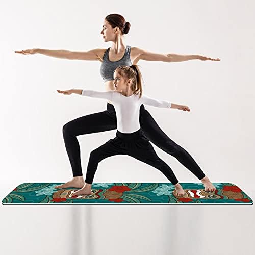 Siebzeh Ретро-дебела подложка за йога Aloha Tiki Icons Премиум-клас, в екологично Чист Гумена подложка за здраве и фитнес, Нескользящий мат за всички видове упражнения, йога и