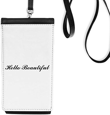 Здравейте Красива Цитат На Арт-Деко Подарък Мода Телефон В Чантата Си Чантата Виси Мобилен Калъф Черен Джоба
