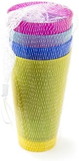 Цветни Пластмасови Чаши от 4 теми - за Многократна употреба Чаши за Партита - Чаши за Пиене, за Пикник, не съдържа
