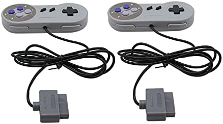 GRABOTE 2 бр. Дистанционно Управление Видео Игра Подложка за Системната конзола на Nintendo SNES Взаимозаменяеми Контролер 6 ФУТА SNS-005