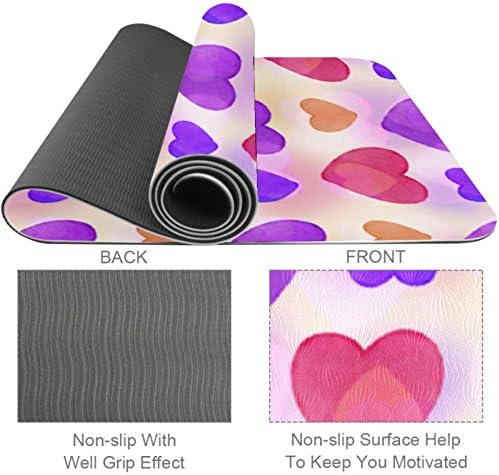 Дебел нескользящий килимче за йога Unicey за физически упражнения и Фитнес, 1/4 с Акварельным принтом Love Background