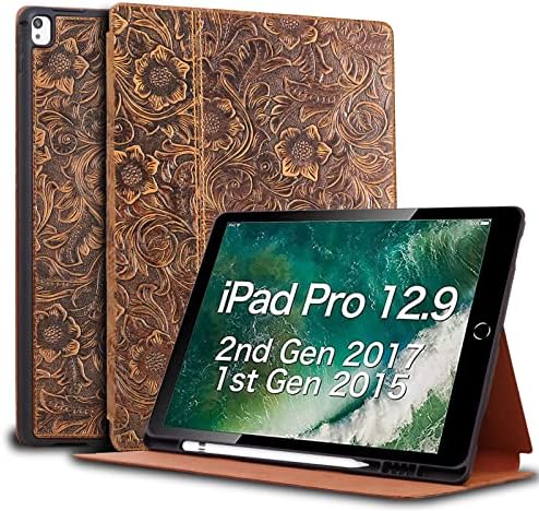 Gexmil 2017/2015 Калъф за iPad Pro 12,9 см (стар модел) на 1-во и 2-ро поколение с вграден държач Apple Молив