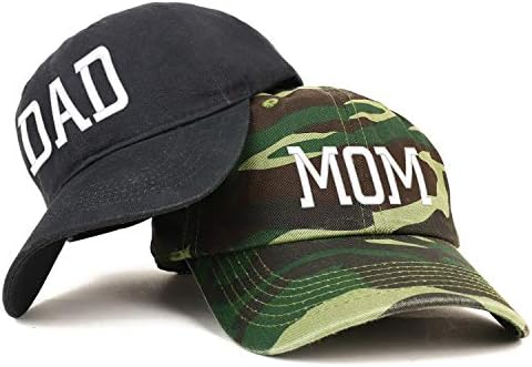 Моден Магазин за дрехи Capital Мама и татко Мек Памучен Двойка Комплект шапки за еднократна употреба от 2 теми