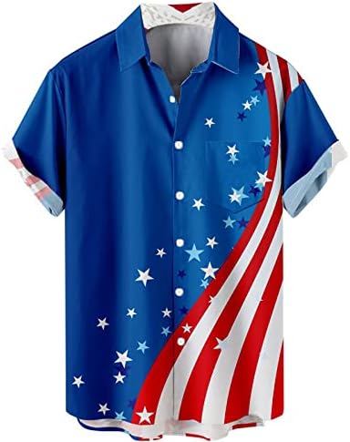 2023 Нов Мъжки Модерен Флаг на Деня на Независимостта с 3D Дигитален Печат, Персонални Модна Тениска С Ревера