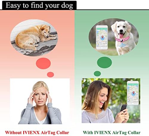 Нашийник за кучета с въздушна маркирани IVIENX, [Розов Размер S] Отразяваща Нашийник за кучета с въздушна етикет