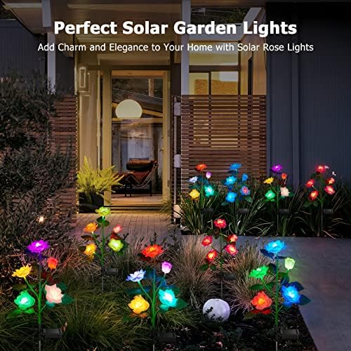 Слънчеви Градински осветителни тела Ahaorigin, 4 опаковки Декоративни Слънчеви Външни Тела за градината, 7 Цветни