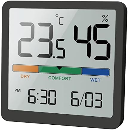 QUUL LCD дисплей на Цифров Часовник влага Стаен Термометър, Влагомер Домашен Офис Тенис на измерване на температурата