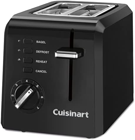 Компактен пластмасов тостер Cuisinart CPT-122BK 2 Филийки Черен