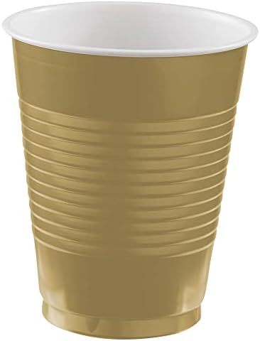 Пластмасови Чаши Amscan Big Party Pack, 18 мл, 50 карата злато