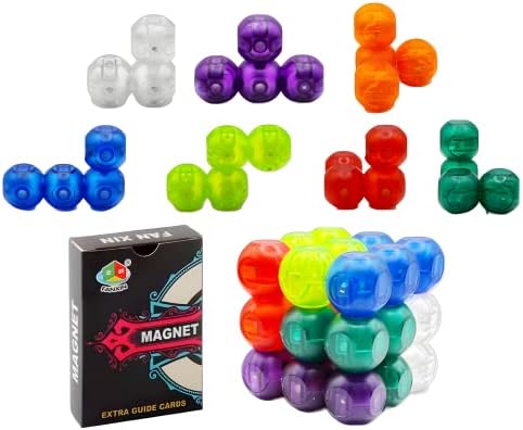 Магнитни Блокчета-Пъзели Shemini, Комплект от 7 Пъстри блокове с различна Форма, има течаща играчка за деца