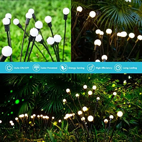 Слънчева светлина-Светулките mopha, 2 Комплекта Слънчеви Градински Фенери, Качающиеся на Открито, Водоустойчив,