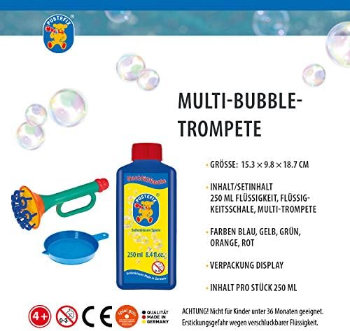 Играчка за духаше мехури PUSTEFIX Multi Bubble за деца, в комплекта е включен вентилатор, за тръби, бутилка