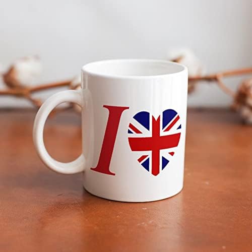 Аз Обичам Британската Чаша с Принтом, Кафе в Чаша, Керамична Чаша за Чай, Забавен Подарък за Офис, Дом, Жени,