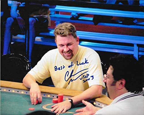 Крис Мънимейкър на Световните серии по покер подписа снимка на WSOP 8x10 с автограф - Снимки на MLB с автограф