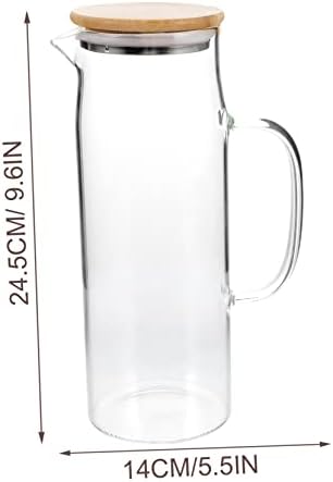 Бутилка за вода с мляко UPKOCH Прозрачни Чаши за Пиене Стъклена Кана за вода с Капак, Кана за Вода, Хладилник