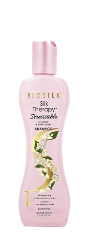 Шампоан BioSilk Irresisitible Collection Silk Therapy е с аромат на жасмин и мед, розово, 7 грама