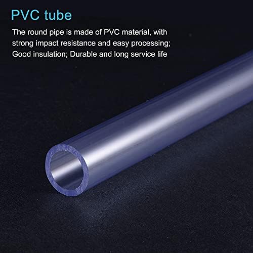 MECCANIXITY PVC Твърда Кръгла Тръба 15 мм ID 20 mm OD 300 mm Висока степен на Прозрачност за Водопроводни, Аквариум,