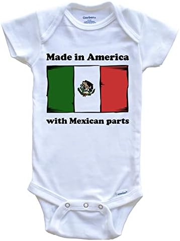 Произведено в Америка-с мексикански детайли Забавен едно Парче Детски Боди с мексиканския Флаг