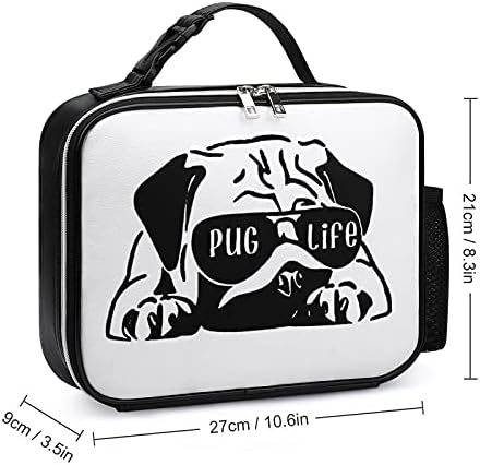 Чанта за Обяд FunnyStar Pug Life Подвижна Кожена Пътна Чанта За Храна За Училищната Работа за Деца И Възрастни