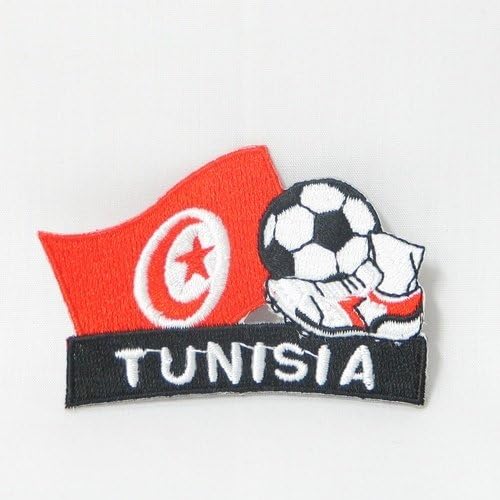 Тунис Футболни Футболен Удар Флаг на Страната, на бродирани Желязо на Нашивке Икона на стопанските... 2 X 1