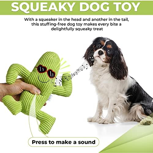 Dearlydo Писклив играчки за кучета – Забавна играчка Плюшен за кучета–Кактуси – Интерактивни играчки за кучета