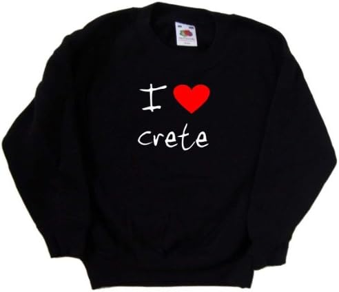 Детска hoody I Love Heart Crete Черен цвят