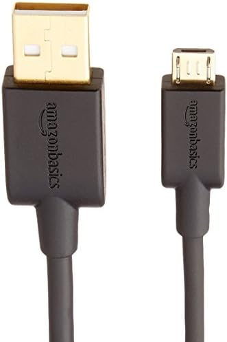 Кабел за зарядно устройство на Basics USB 2.0 A-Male-Micro B (3 комплекта), 3 метра, черен и кабел за зарядно устройство, USB Type-C-USB-A 2.0-Male, 3 фута (0,9 м), черен
