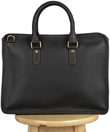 Дебел портфейл, Мъжка чанта за лаптоп от Естествена кожа, 14 инча, Ежедневни Мъжки чанти, утайка от Бизнес чанта,