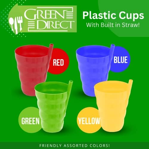 Зелен Директен Чашка С Соломинкой 10 грама. Пластмасова чаша с вградена соломинкой за деца от Различни цвята